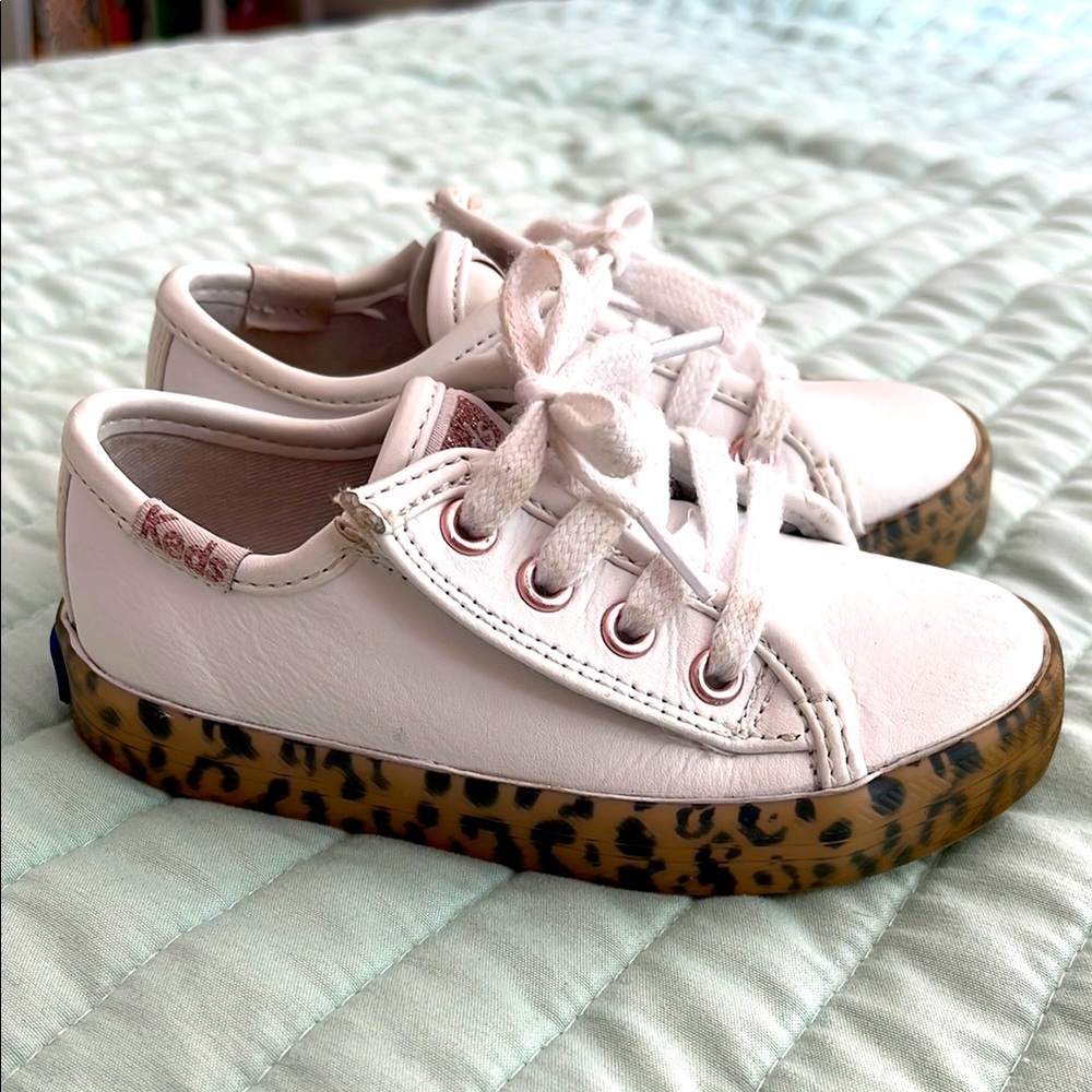 Keds White Sneakers with Leopard Print Sole